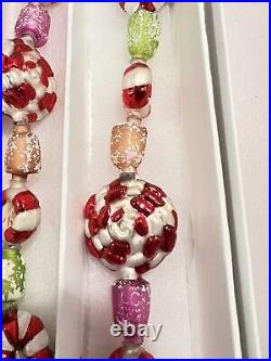 Radko 36 Blown Glass Garland Candy Cane Cavalcade In Box 1010415