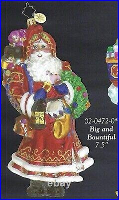 Radko BIG AND BOUNTIFUL SANTA Ornament 02-0472-0 NWT 7.5