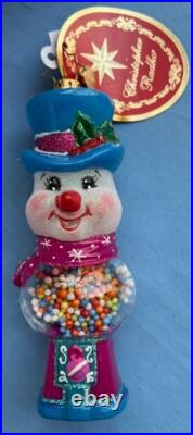 Radko Christmas Ornament Gumball Grins #1021455 Snowman Gumball Machine NEW Radko Christmas Ornament Gumball Grins #1021455 Snowman Gumball Machine NEW