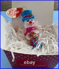Radko Christmas Ornament Gumball Grins #1021455 Snowman Gumball Machine NEW