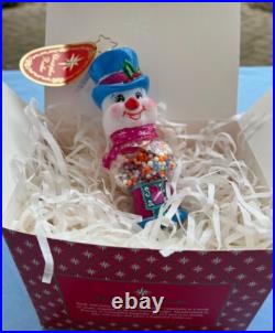Radko Christmas Ornament Gumball Grins #1021455 Snowman Gumball Machine NEW