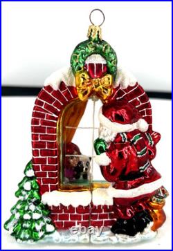 Radko Claus Encounters Blown Glass Ornament 2 Sided 2003 6 Tall Radko Claus Encounters Blown Glass Ornament 2 Sided 2003 6 Tall