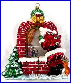 Radko Claus Encounters Blown Glass Ornament 2 Sided 2003 6 Tall Radko Claus Encounters Blown Glass Ornament 2 Sided 2003 6 Tall