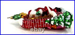 Radko Claus Encounters Blown Glass Ornament 2 Sided 2003 6 Tall