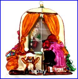 Radko Claus Encounters Blown Glass Ornament 2 Sided 2003 6 Tall Radko Claus Encounters Blown Glass Ornament 2 Sided 2003 6 Tall