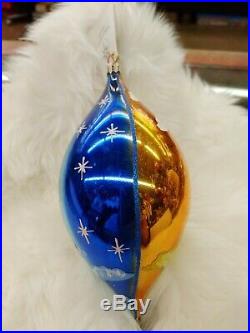 Radko DAY INTO NIGHT Christmas Ornament 01-0376-0 LARGE TEARDROP SUN & MOON