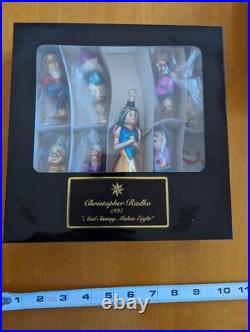Radko DISNEY SNOW WHITE AND SNOWY MAKES EIGHT 8 Pc Ornament Set Glass Number LE
