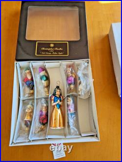 Radko DISNEY SNOW WHITE AND SNOWY MAKES EIGHT 8 Pc Ornament Set Glass Number LE