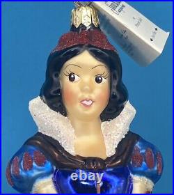 Radko DISNEY SNOW WHITE Christmas Ornament Blown Glass With Box/Tags