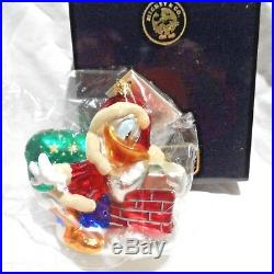 Radko Disney 1998 DOWN THE CHIMNEY Vintage DONALD DUCK Ornament NEW withTag&Box