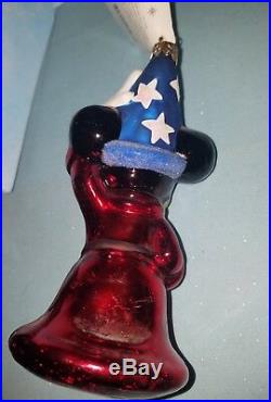 Radko Disney Sorcerer's Apprentice Mickey & Fantasia Brooms Ornament 2pc