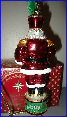 Radko Drum Major Santa Nutcracker Glass Christmas Ornament 1017558 + Box MINT