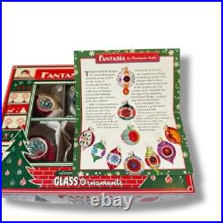 Radko FANTASIA 6 New Castle Woods Reflector Christmas Ornaments 2001 NEW IOBox