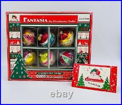 Radko FANTASIA Vintage Christmas Glass Ornaments Lot of 6 Original Box