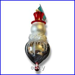 Radko FROSTY FLARE Snowman Reflector Christmas Ornament New