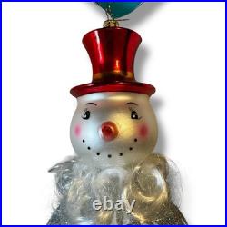 Radko FROSTY FLARE Snowman Reflector Christmas Ornament New Radko FROSTY FLARE Snowman Reflector Christmas Ornament New