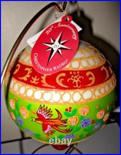 Radko Fleur de Provence Drop Ball Birds Flowers Christmas Ornament 1011683 NWT