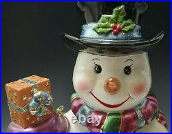 Radko Gifted Snowman Centerpiece Cookie Jar Christmas Large Mib Very Rare