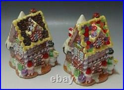 Radko Gingerbread Salt And Pepper Shakers Mini Homes Mib Very Rare Set