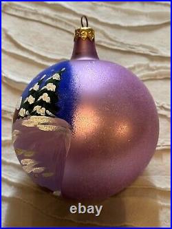 Radko Lilac Winter Painted Ball Winter Wonderland Purple Christmas Ornament