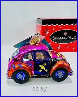Radko Love Bug A Boo Halloween VW Volkswagen Beetle Car Glass Christmas Ornament