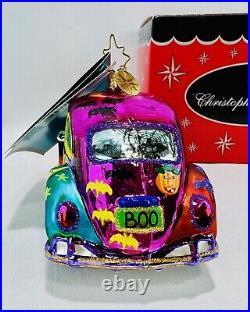 Radko Love Bug A Boo Halloween VW Volkswagen Beetle Car Glass Christmas Ornament