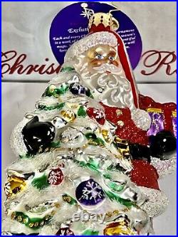 Radko MARGOS RED SPLENDOR Santa White Tree Ornament 6.5 3012970 2014 NWT
