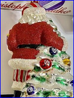 Radko MARGOS RED SPLENDOR Santa White Tree Ornament 6.5 3012970 2014 NWT