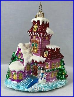 Radko Midnight Magic 3 pc Christmas Ornament House Santa Hanger 1010388 Poland