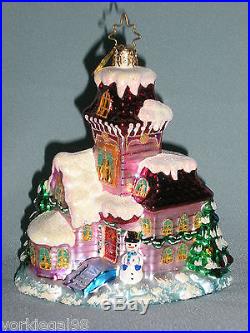 Radko Midnight Magic Set Victorian House, Santa & Sleigh Ornaments + Stand