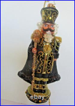 Radko NOTHING BASIC ABOUT BLACK Nutcracker Christmas Ornament 1019048 MINT