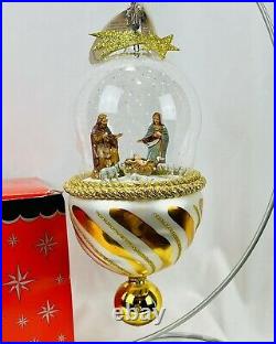 Radko Nativity Christmas Ornament Bethlehem Blessed Globe Mary Jesus Joseph 20th