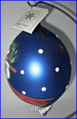 Radko OLD WORLD SANTA 96-049-0 Blue Teardrop Ball Made in Italy + Tag NWT