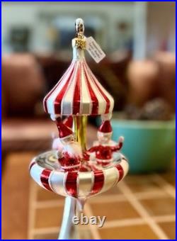 Radko PEPPERMINT TWIST Santa Carousel Christmas Ornament Italy 96-020-0