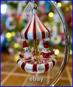 Radko PEPPERMINT TWIST Santa Carousel Christmas Ornament Italy 96-020-0