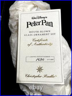 Radko Peter Pan Disney Showcase 5 Ornament Collection Set Limited Edition Radko Peter Pan Disney Showcase 5 Ornament Collection Set Limited Edition