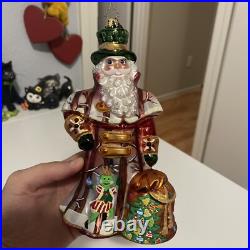 Radko Portrait Santa Legendary Leaps & Boughs Glass Ornament 7.5