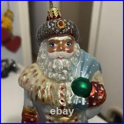 Radko Portrait Santa Westminster Wings Glass Ornament 7.5