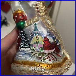 Radko Portrait Santa Westminster Wings Glass Ornament 7.5