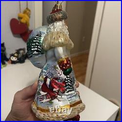 Radko Portrait Santa Westminster Wings Glass Ornament 7.5