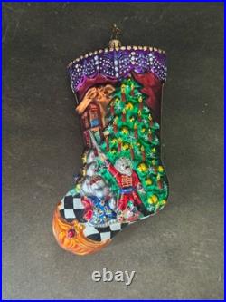 Radko Portrait Stocking Clara's Dream Ornament- 6 1/2 RARE EC #1013570