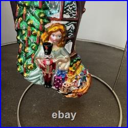 Radko Portrait Stocking Clara's Dream Ornament- 6 1/2 RARE EC #1013570