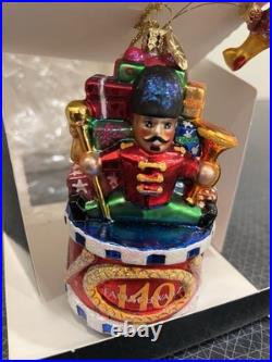Radko Rare Ornament FAO SCHWARTZ 140th Anniversary, Toy Drummer, Flying Planes