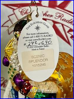 Radko SCENIC SPLENDOR SANTA Ornament LE #277/670 1015245 NWT 8 2010