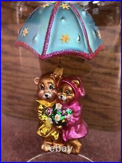 Radko SHOWER ME WITH LOVE Ornament 02-0499-0 Umbrella Bears Easter 7