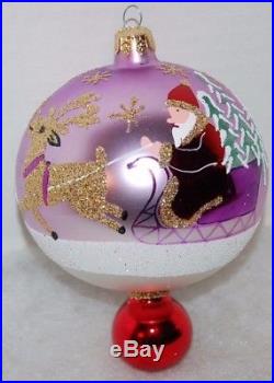 Radko SIBERIAN SLEIGHRIDE Christmas Ornament 93-403-0 Ball with Drop