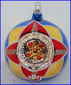Radko STARFIRE Christmas Ornament 93-175-0 VINTAGE BALL WITH 2 REFLECTORS