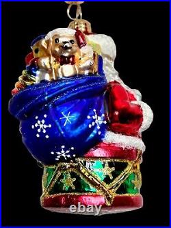 Radko Santa Ornament Soaring To Holiday Heights 1020960 New Free Shipping