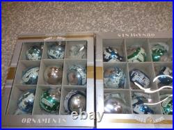 Radko Shiny Brite Christmas Ornaments Lot of 4 Boxes Stencil +
