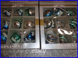 Radko Shiny Brite Christmas Ornaments Lot of 4 Boxes Stencil +